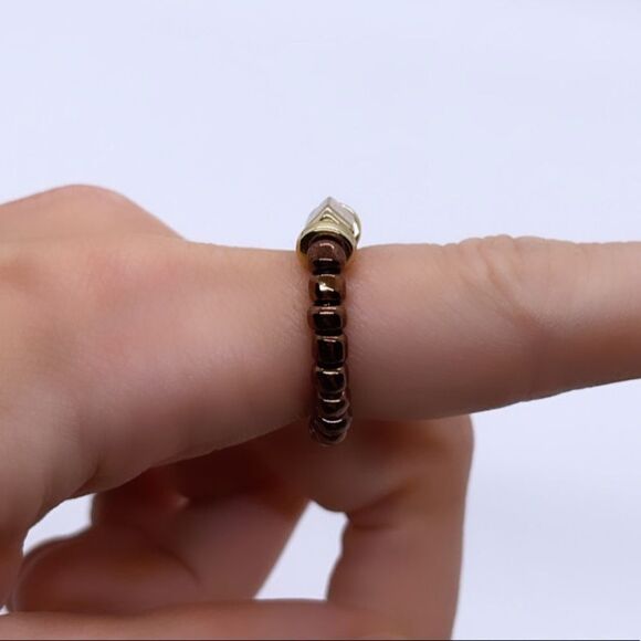 NWT Wool + Pepper Co. Brown & Gold Ring - Picture 4 of 6